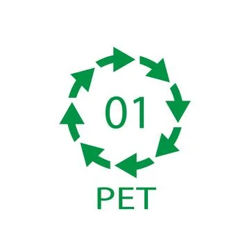 PET 01 recycling code symbol. Plastic recycling vector polyethylene sign. Stock-Illustration
