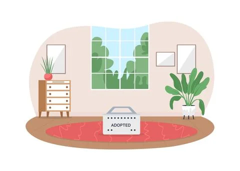 Pet adoption 2D vector web banner, poster Stock Illustration