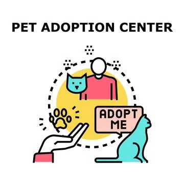Pet adoption center concept vector icon illustration Stock Illustration
