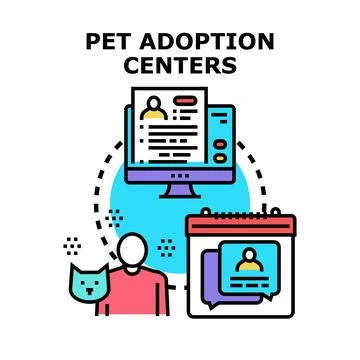 Pet adoption centers online application process Stock Illustration