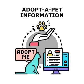 Pet adoption information online process concept Stock Illustration