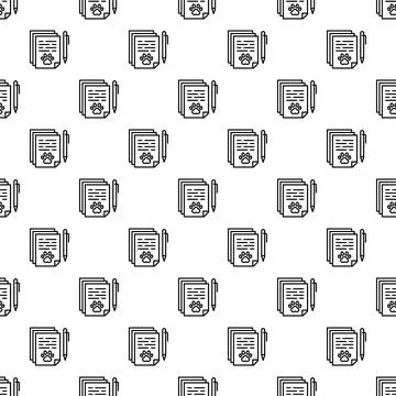 Pet agreement contract document pattern for animal care Stock Illustration