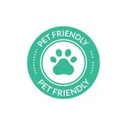 pet friendly icon vector pet paw or dog label Vet clinic, shop