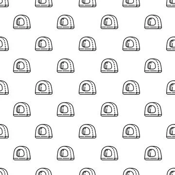 Pet bed outline seamless pattern background design Stock Illustration