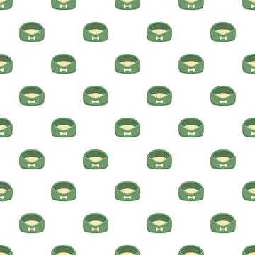 Pet bed seamless pattern with bone icon 스톡 일러스트