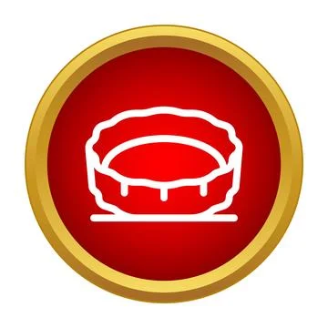 Pet bed vector icon in red circle Stock Illustration