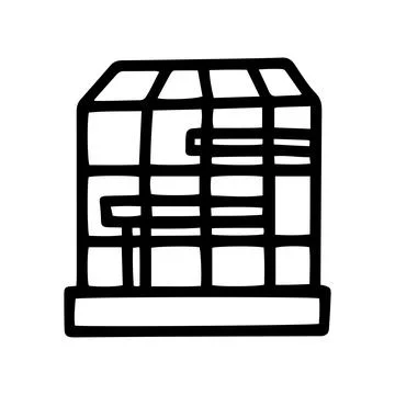 Pet bird cage line vector doodle simple icon Illustrazione stock