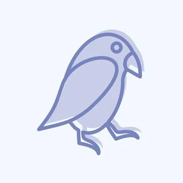 Pet Bird Icon in trendy two tone style isolated on soft blue background Stock Illustration