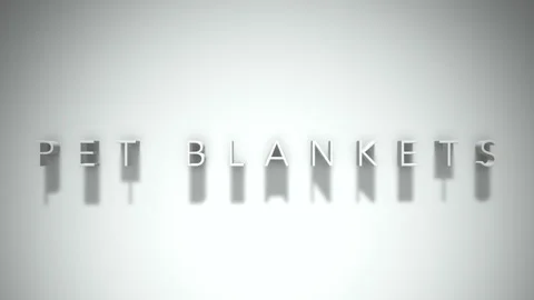 Pet blankets 3D title animation white text on a white background Stock Footage 299375431