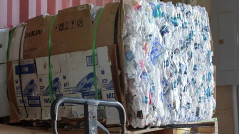 PET Bottle being Recycled Stock Footage 165243704