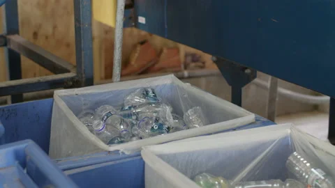 PET Bottle being Recycled Stock Footage 165245605