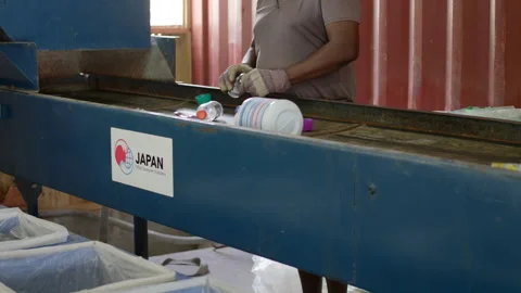 PET Bottle being Recycled Stock Footage 165263887