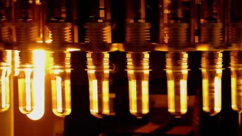 PET bottle blowing. Stock Footage 83889952