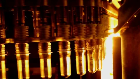 PET bottle blowing. Stock Footage 83890248