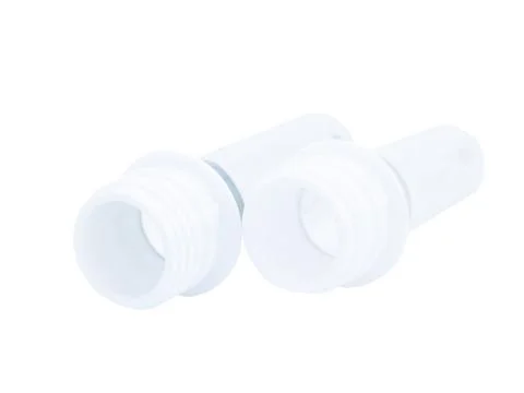 PET bottle preform on white background. Foto stock