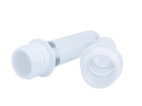 PET bottle preform on white background. Stock Photos