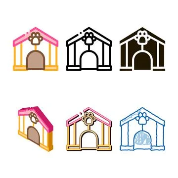 Pet box icon vector outline concepts 库存插图