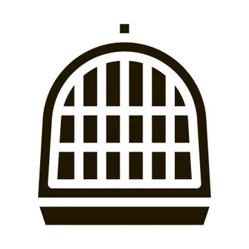 Pet Cage Icon Vector Glyph Illustration Stock Illustration