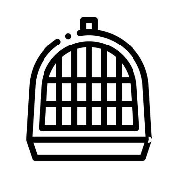 Pet Cage Icon Vector Outline Illustration Stock Illustration