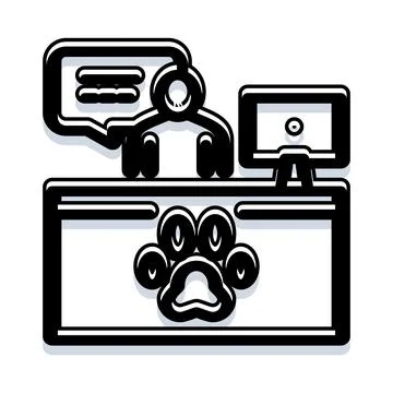 Pet care help desk client support communication Illustrazione stock