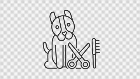 Pet care line animation library Stock Footage 273688594