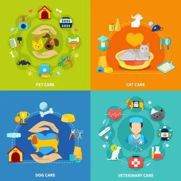 Pet Care Set Stock Illustration