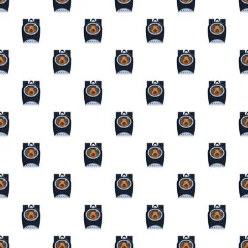Pet carrier backpack pattern for animal travel background Illustrazione stock