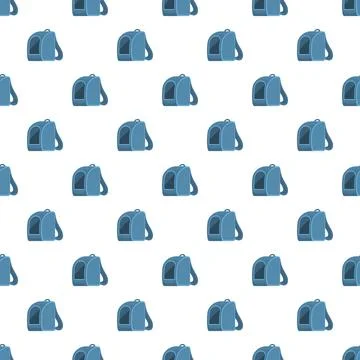 Pet carrier backpack pattern repeating on white background Stock Illustration