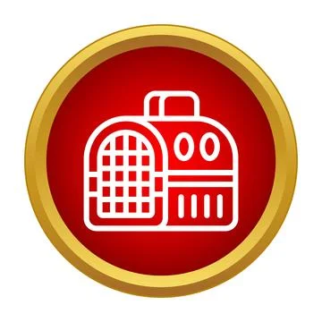 Pet carrier icon representing safe animal travel Stock Illustration