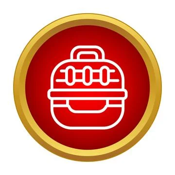 Pet carrier icon transporting small animals safely 库存插图