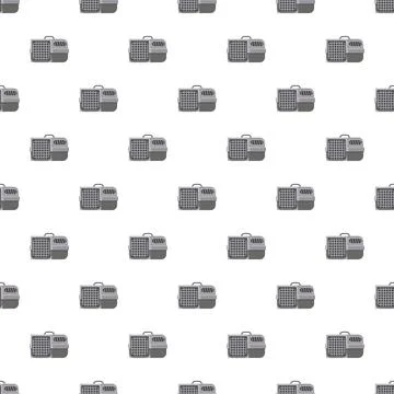 Pet carrier seamless pattern for animal transportation design Stock Illustration