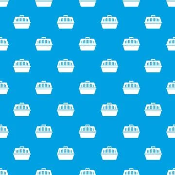 Pet carry case pattern seamless blue Stock Illustration