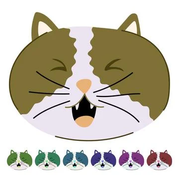 Pet cat face vector cartoon graphic Stock Illustration