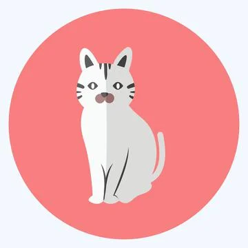 Pet Cat Icon in trendy flat style isolated on soft blue background Stock Illustration