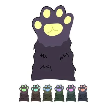 Pet cat paw vector cartoon graphic Stock Illustration