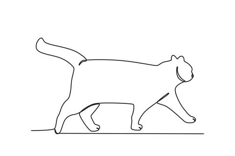 A pet cat walks fast Stock Illustration