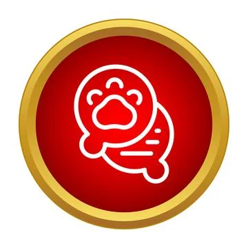 Pet chat communication icon showing animal paw message Stock-Illustration
