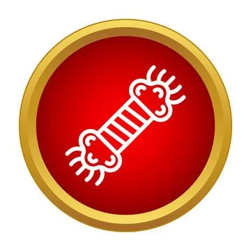 Pet chew toy rope bone icon Stock Illustration