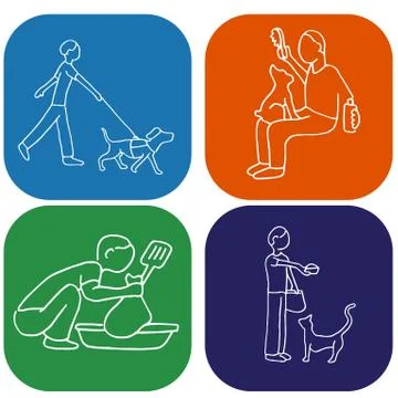Pet chores Stock Illustration