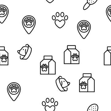 Pet Clinic Veterinary Vector Seamless Pattern 스톡 일러스트