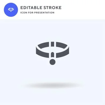 Pet Collar icon vector, filled flat sign, solid pictogram isolated on white Stock Illustration