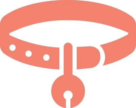 Pet collar with small bell accessory icon Stock Illustration