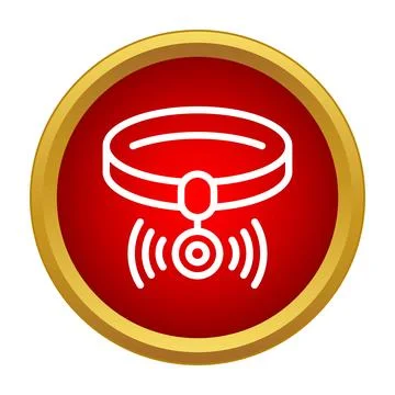 Pet collar with tracking device emitting wireless signal Stock Illustration