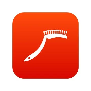 Pet comb icon digital red 스톡 일러스트