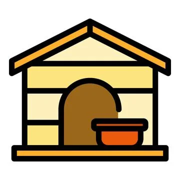 Pet cottage icon vector flat Ilustração Stock