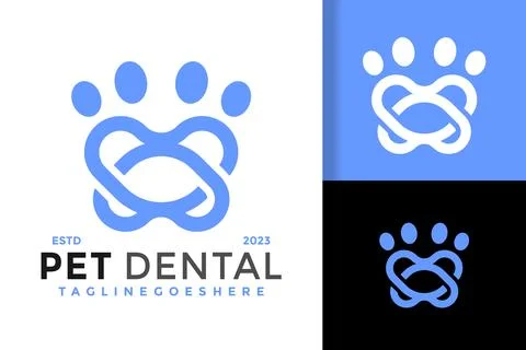 Pet dental logo design vector symbol icon illustration 스톡 일러스트
