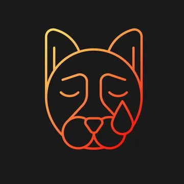 Pet depression gradient vector icon for dark theme Stock Illustration