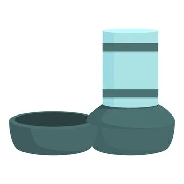 Pet drinker icon cartoon vector. Crate dish animal Stock Illustration