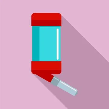 Pet drinker icon, flat style Stock Illustration