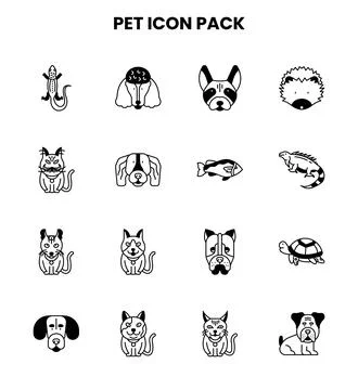 Pet DuoTone Icons Pack Stock Illustration